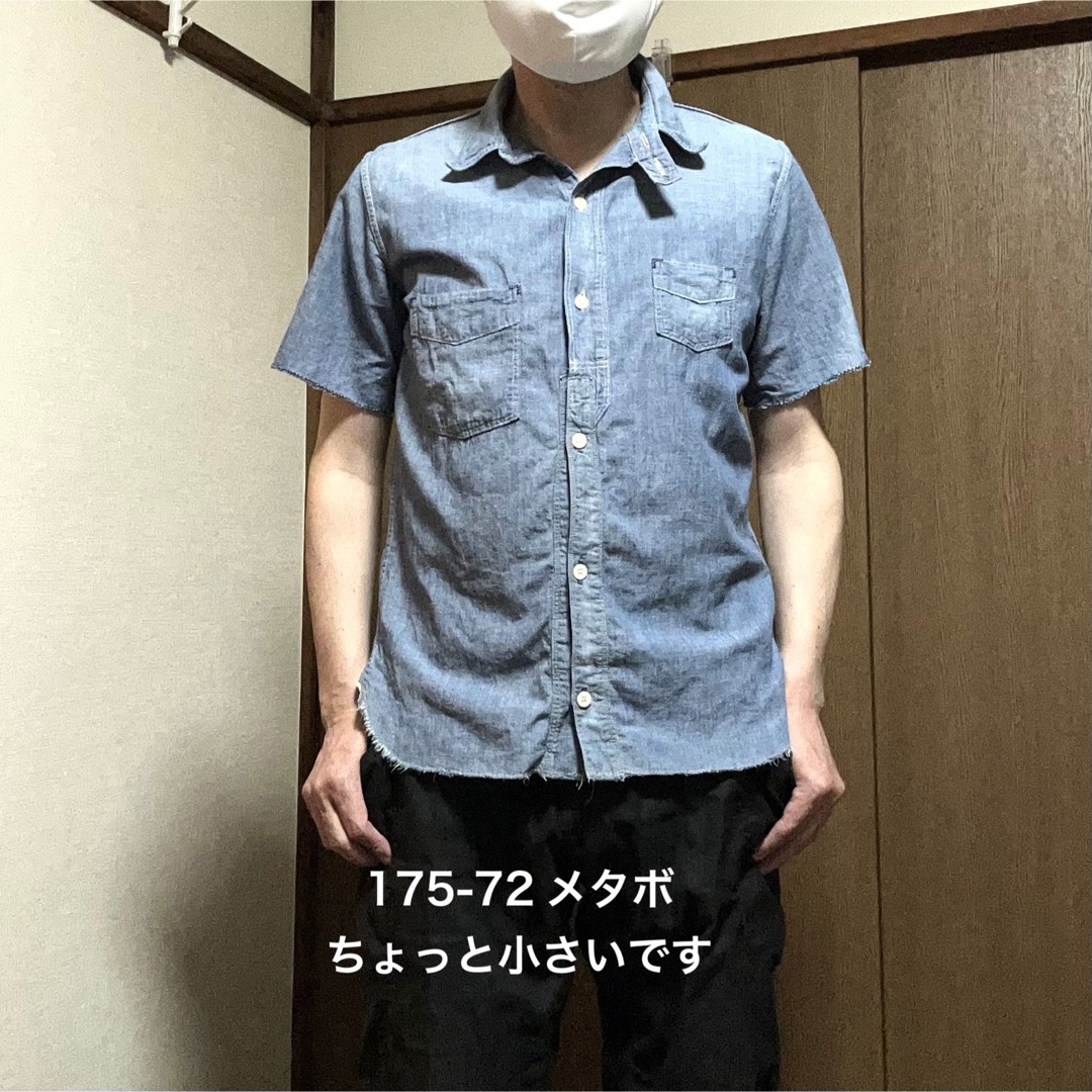 Levi's(リーバイス)のMサイズ！リーバイス LVC 古着半袖シャンブレーシャツ チンスト マチ付き メンズのトップス(シャツ)の商品写真