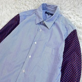 コムデギャルソン(COMME des GARCONS)の【美品】コムデギャルソン オム　長袖シャツ　ストライプ　花柄　切替　フラワー(シャツ)