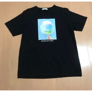 ウィゴー(WEGO)のウィゴー　WEGO ブラック　Tシャツ　Mサイズ　綿飴　プリントTシャツ(Tシャツ(半袖/袖なし))