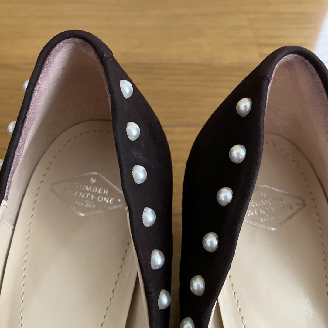 パンプス　ブラウン　24.5cm レディースの靴/シューズ(ハイヒール/パンプス)の商品写真