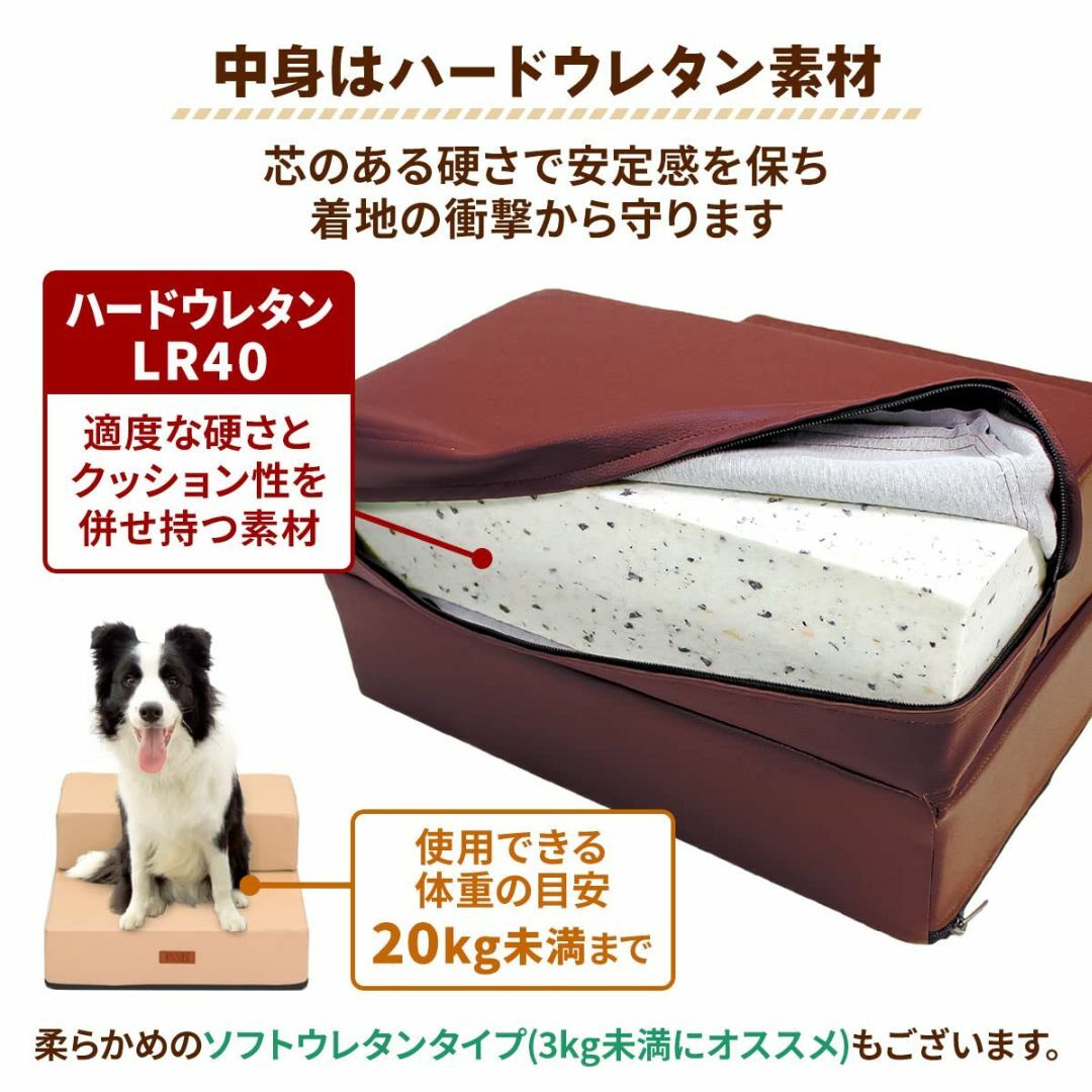 【色: グレー】PetStyle ドッグステップ 犬 ステップ 階段 ドッグトレ 3