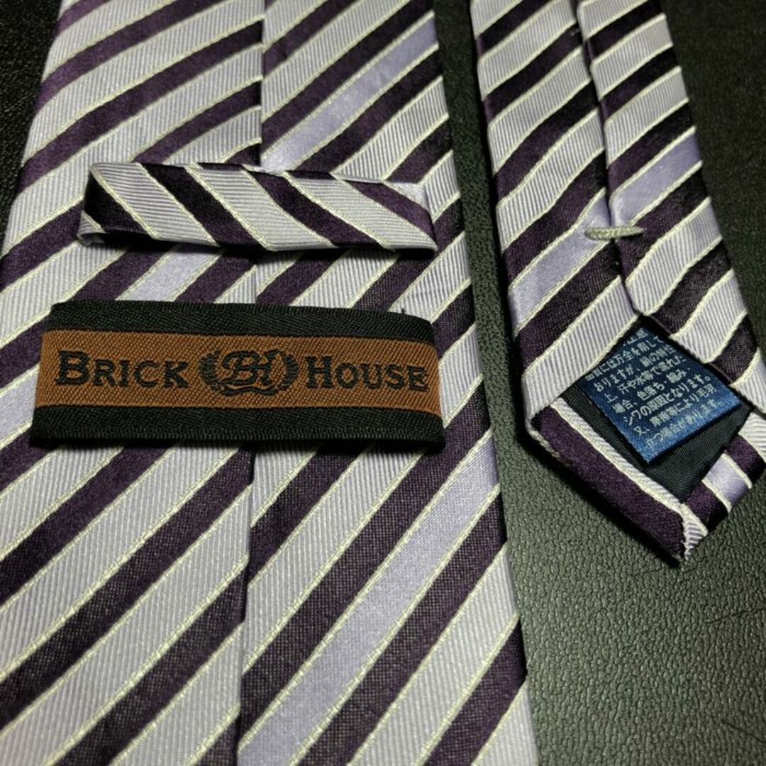 shirts(シャツ)のブリックハウス レジメンタル パープル ネクタイ B102-E11 メンズのファッション小物(ネクタイ)の商品写真