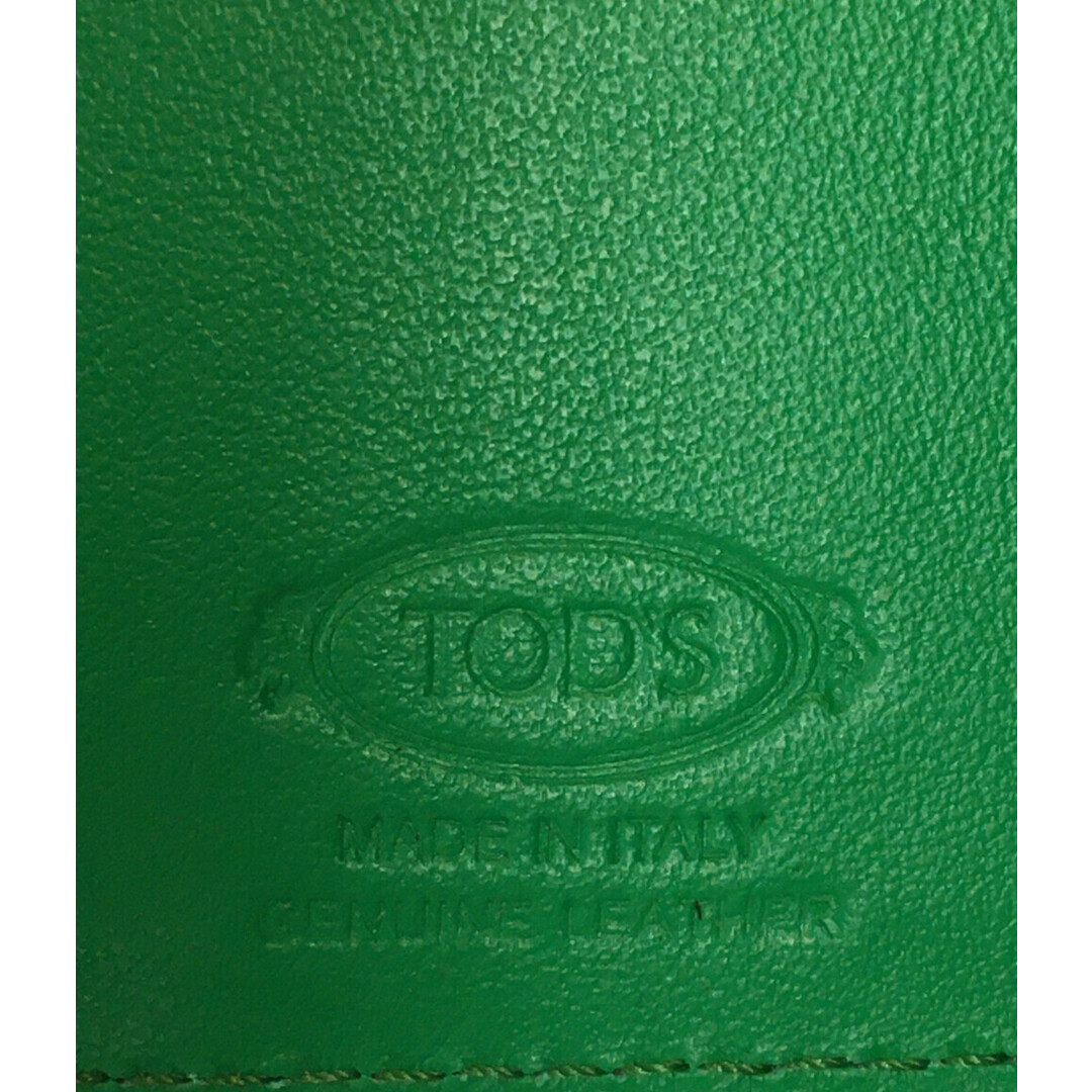 極美品　TODS　トッズ　財布　シボ革　ロゴ　二つ折り　レア　黒　イタリア製