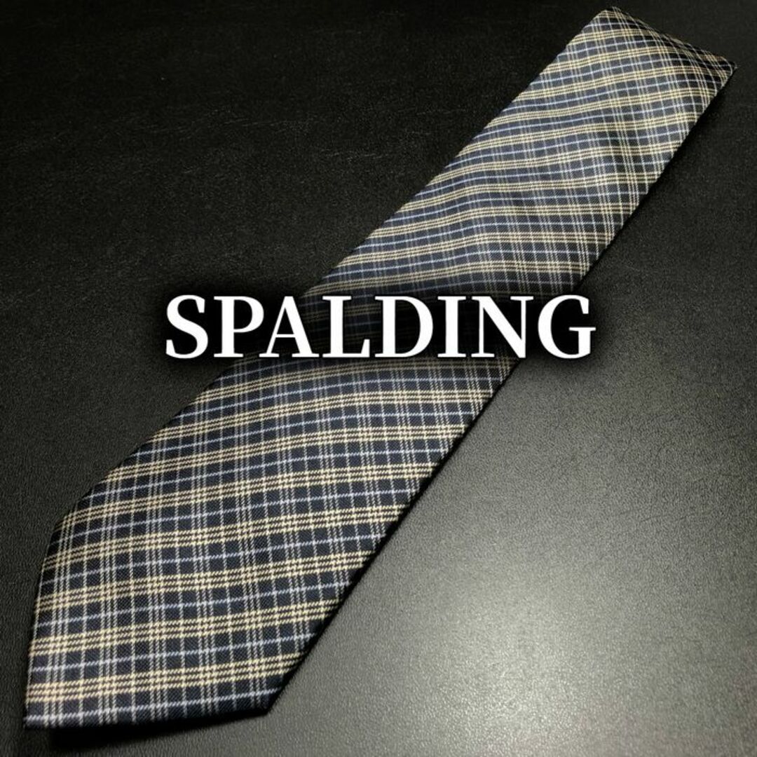 SPALDING(スポルディング)のスポルディング チェック ネイビー ネクタイ B102-E25 メンズのファッション小物(ネクタイ)の商品写真