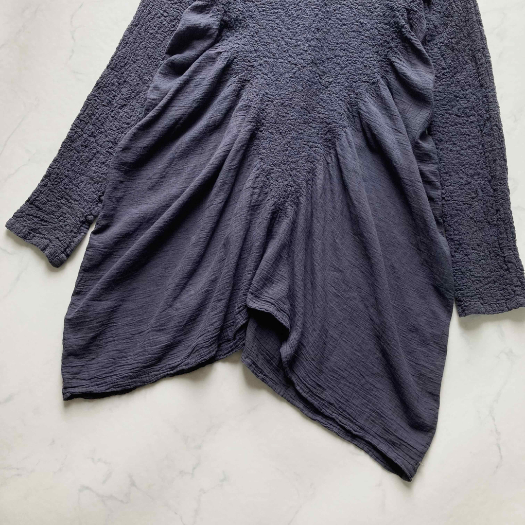 me ISSEY MIYAKE シワ加工 カーディガン 長袖 羽織 ギャザー-