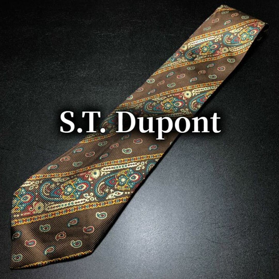 S.T. Dupont(エステーデュポン)のデュポン ペイズリー ブラウン ネクタイ B102-F15 メンズのファッション小物(ネクタイ)の商品写真