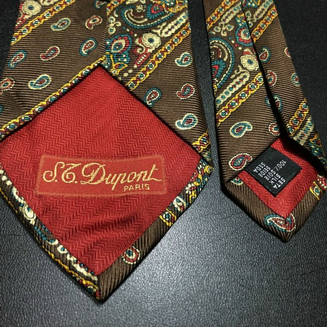 S.T. Dupont(エステーデュポン)のデュポン ペイズリー ブラウン ネクタイ B102-F15 メンズのファッション小物(ネクタイ)の商品写真