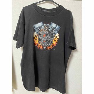 ハーレーダビッドソン(Harley Davidson)のレアt  ハーレーダビッドソン　色落ち抜群　レアデザインエンジンロゴ(Tシャツ/カットソー(半袖/袖なし))