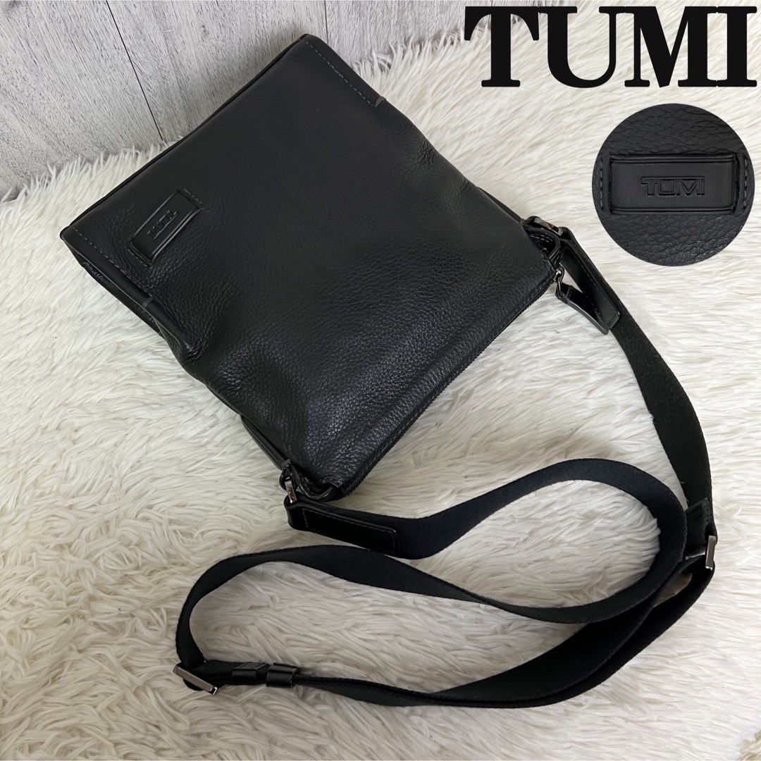 人気♡美品♡TUMI トゥミ オールレザー ショルダーバッグ ブラック-