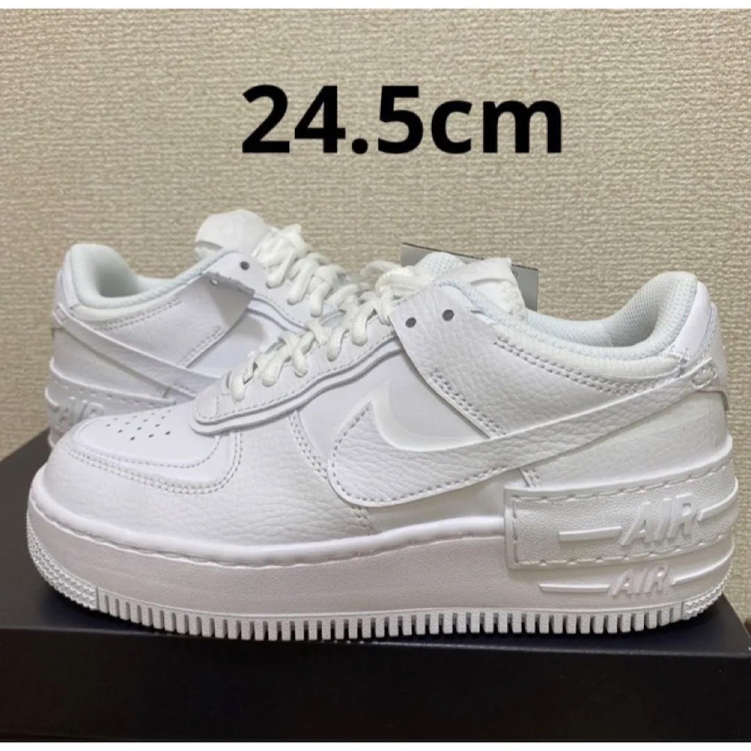 【24.5cm】NIKEナイキAF1エアフォース厚底トリプルホワイト　シャドウAirMax1