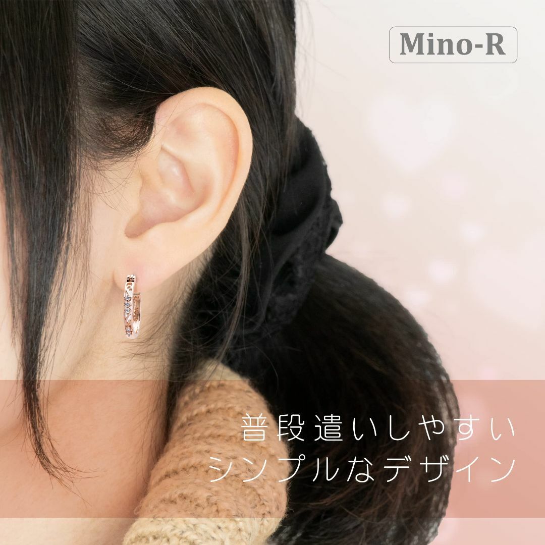 【色: ローズ】Mino-R ピアス レディース メンズ 人気 最高級ジルコニア 3