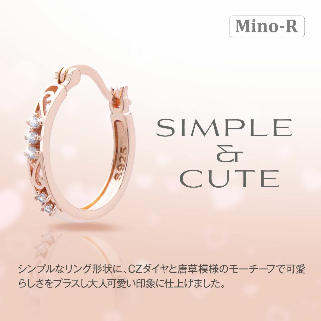 【色: ローズ】Mino-R ピアス レディース メンズ 人気 最高級ジルコニア 6