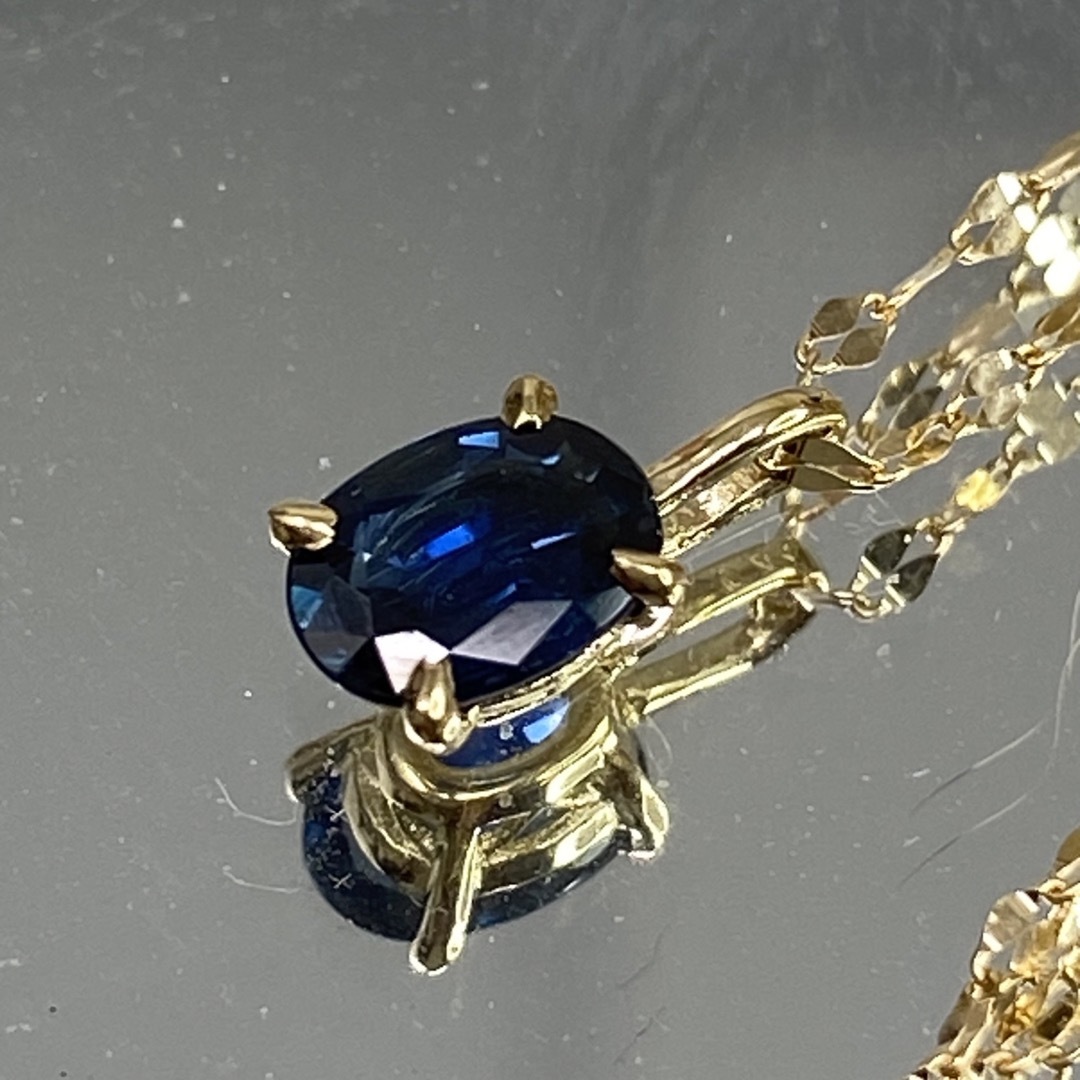 激安正規 k18YG AU750 18金 天然サファイア 0.38ct ネックレス