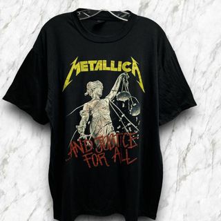 ミュージックティー(MUSIC TEE)の【新品未使用】メタリカ　オーバーサイズＸＬ　ポリコットン　半袖Ｔシャツ　メンズ夏(Tシャツ/カットソー(半袖/袖なし))