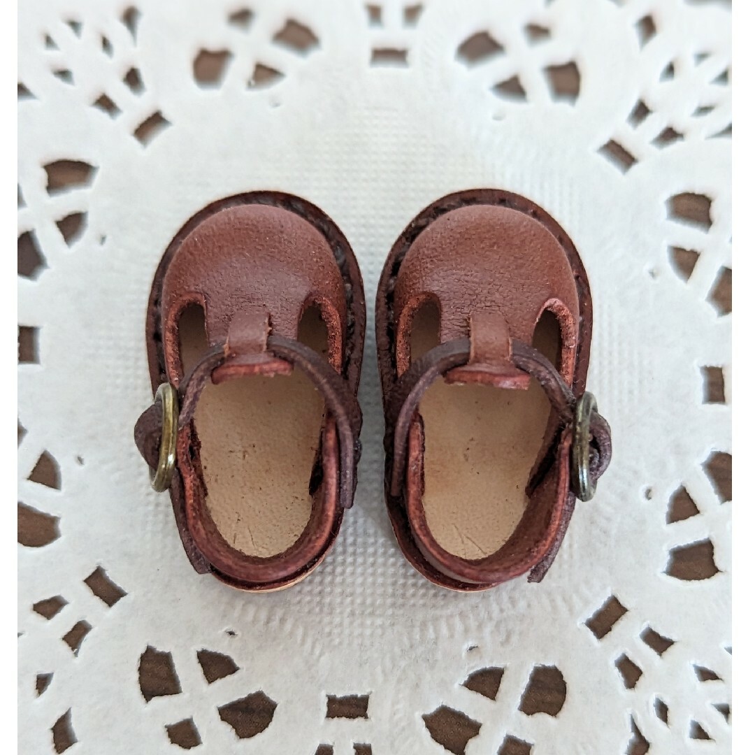 ミニチュア サボ シューズ 靴 ネオブライス 革 ブーツ アイシードール チョコ ハンドメイドのぬいぐるみ/人形(人形)の商品写真