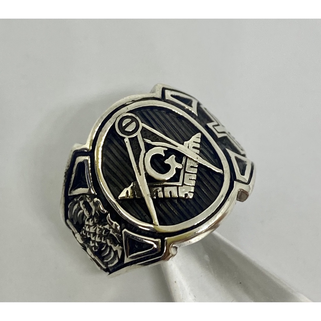 シルバー925リング　スターリングシルバー　カレッジリング　銀指輪　19号ub1 メンズのアクセサリー(リング(指輪))の商品写真