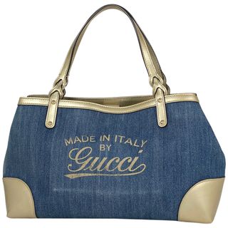 日本クーポン - 【最終値下げ】GUCCI(グッチ)ブルーデニム トート