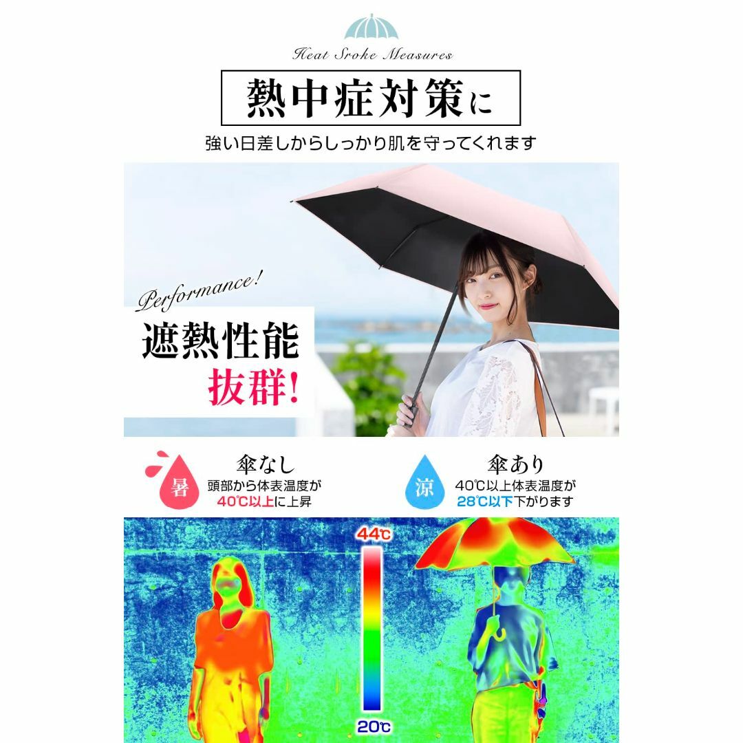 【色: ホワイト】日傘 UVカット 【 超軽量・遮光遮熱 】 折りたたみ傘 ワン 3