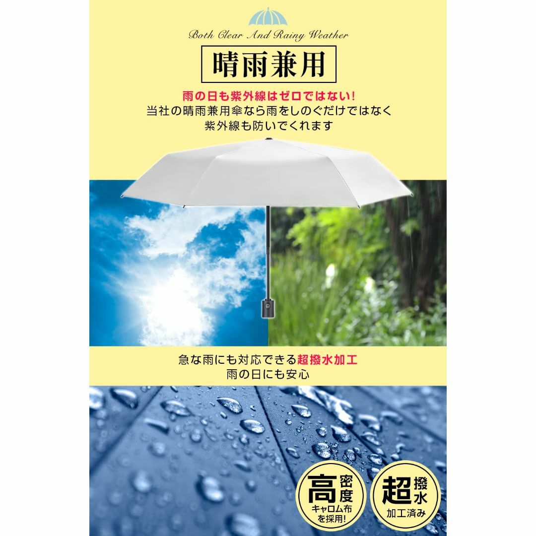 【色: ホワイト】日傘 UVカット 【 超軽量・遮光遮熱 】 折りたたみ傘 ワン 4