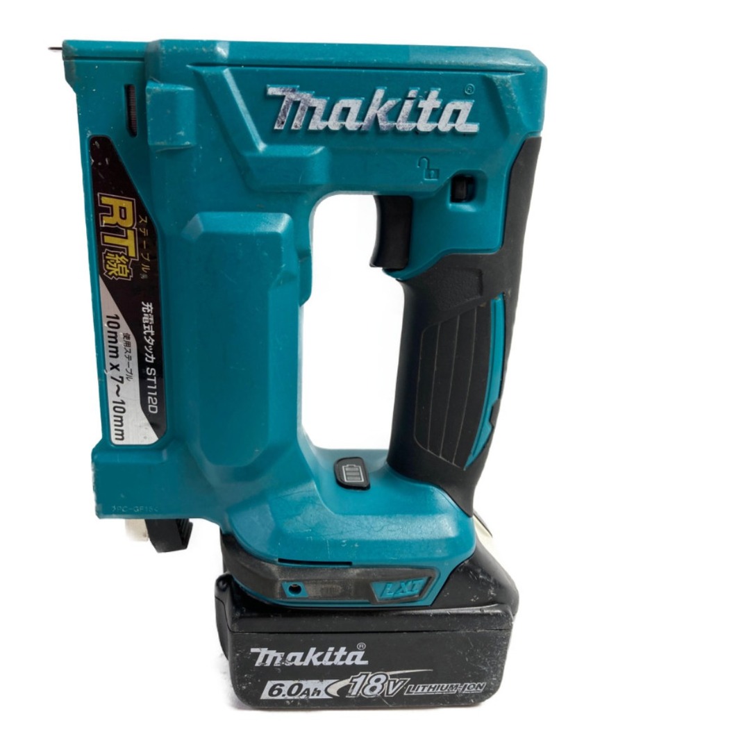 Makita(マキタ)の＊＊MAKITA マキタ 18V 10mm RT線 充電式タッカ バッテリ1個・充電器・ケース付 ST112DRF ブルー インテリア/住まい/日用品のインテリア/住まい/日用品 その他(その他)の商品写真