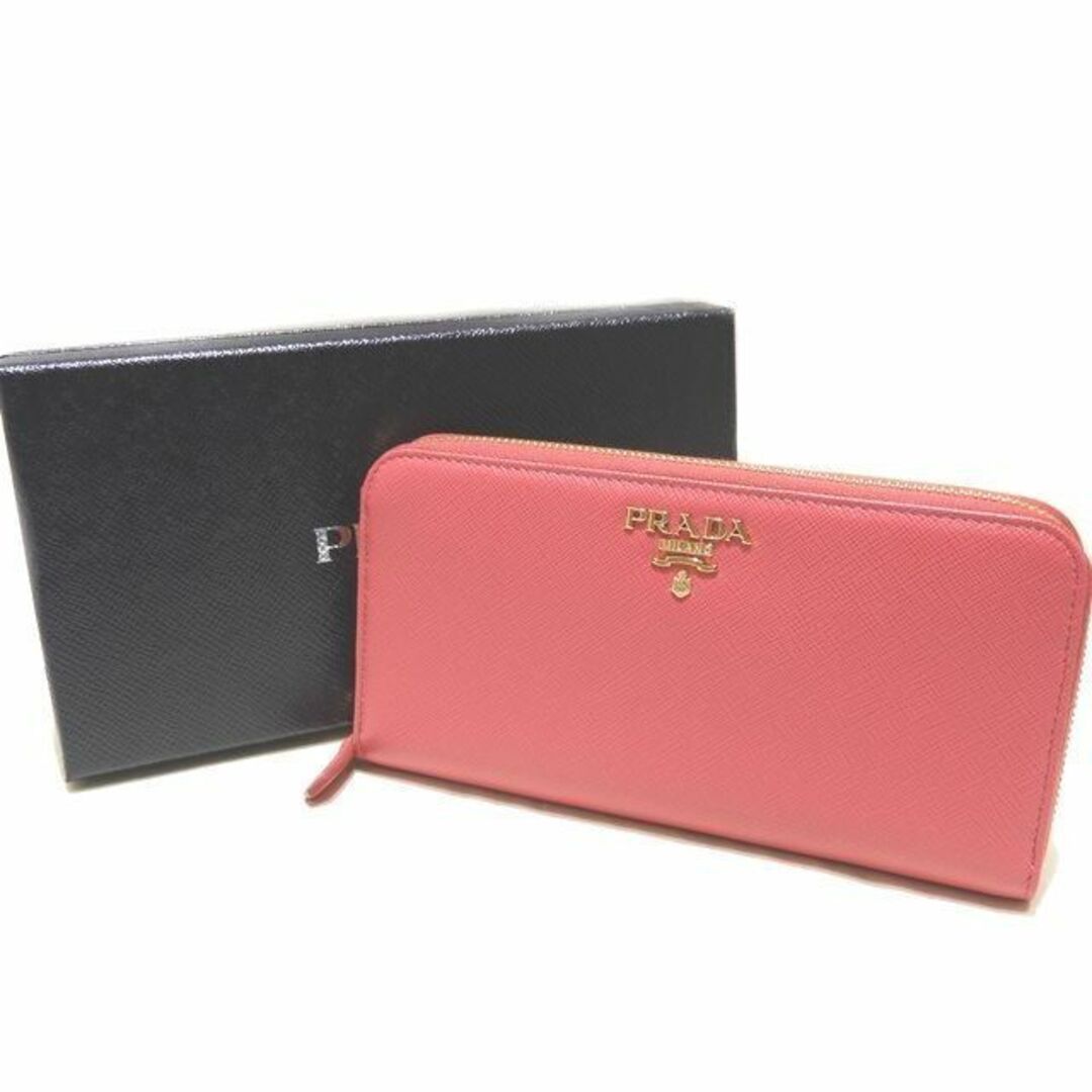 美品✨ PRADA サフィアーノ 長財布 ラウンドジップ 赤【25%OFF】