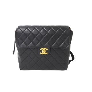 CHANEL シャネル マトラッセ リュックサック ミニバックパック ココマーク ラムスキン ブラック ゴールド金具 美品 中古 51678