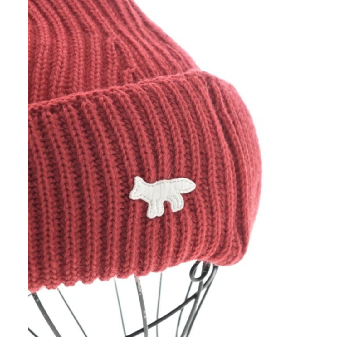 MAISON KITSUNE メゾンキツネ ニットキャップ・ビーニー - 赤 - ニット