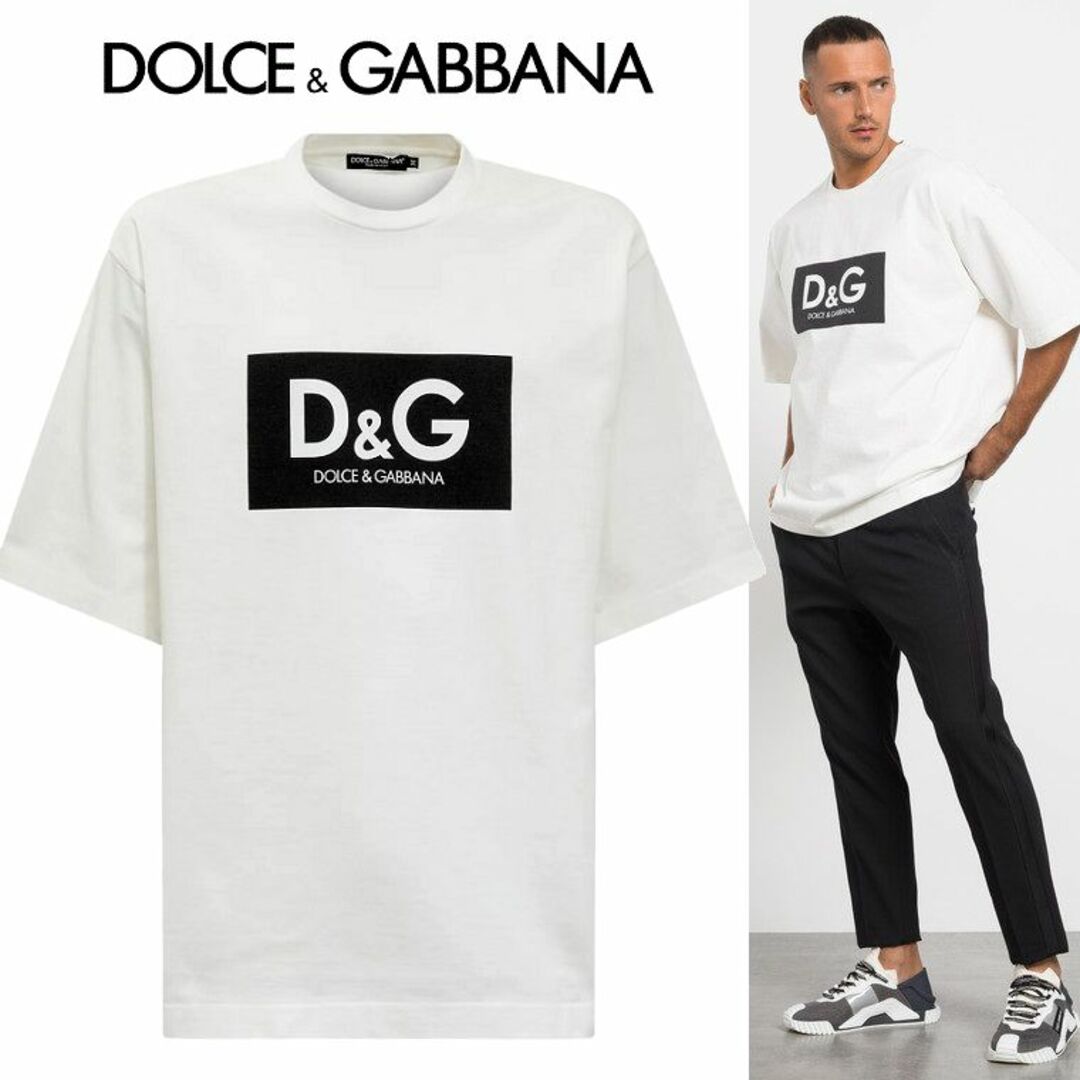 1 DOLCE&GABBANA ホワイト オーバーサイズ Tシャツ sizeXS約480センチ身幅