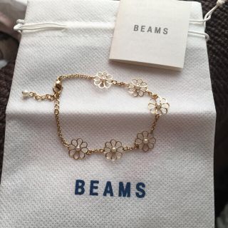 ビームス(BEAMS)の新品未使用 BEAMS フラワー パール ブレスレット ゴールド(ブレスレット/バングル)