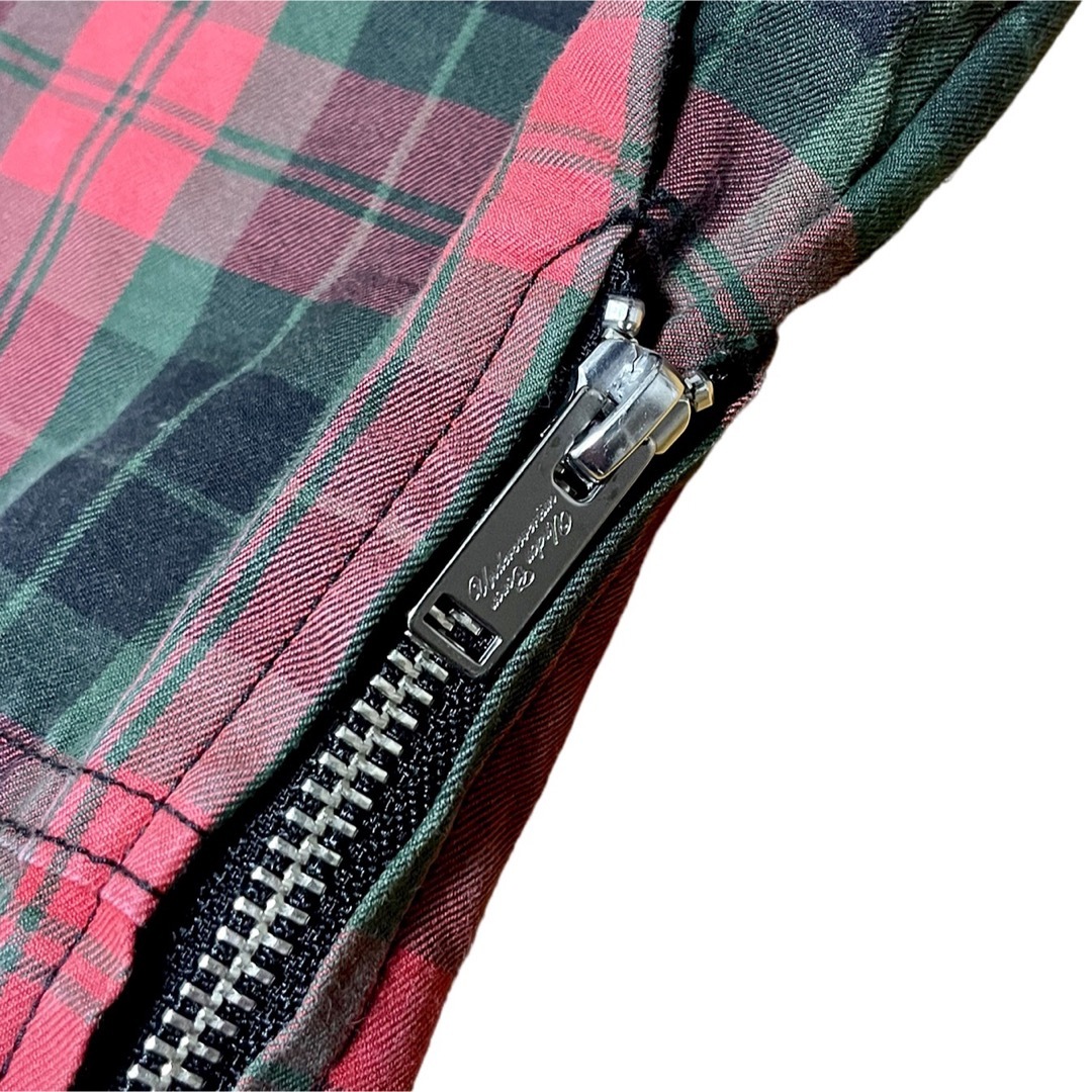 side zip plaid bondage pants