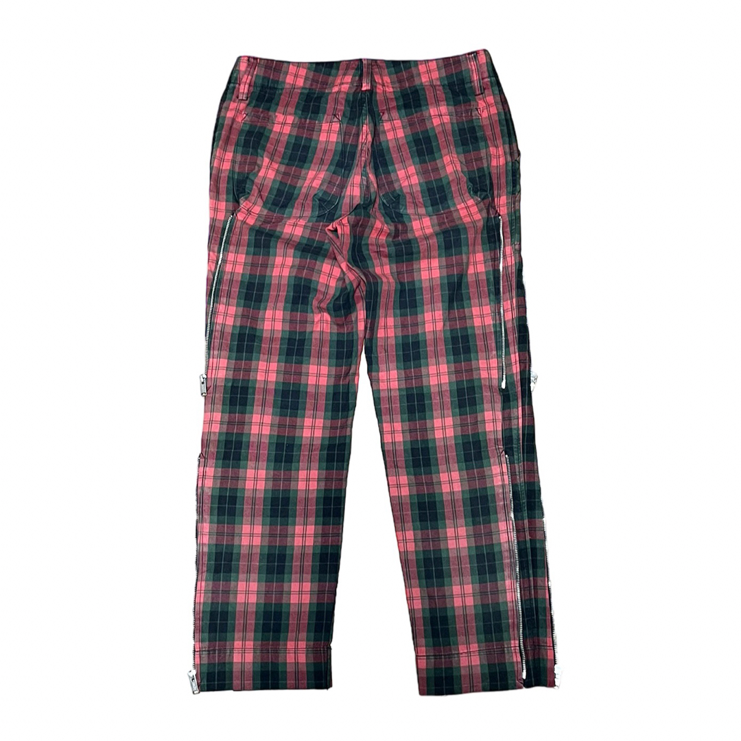side zip plaid bondage pants