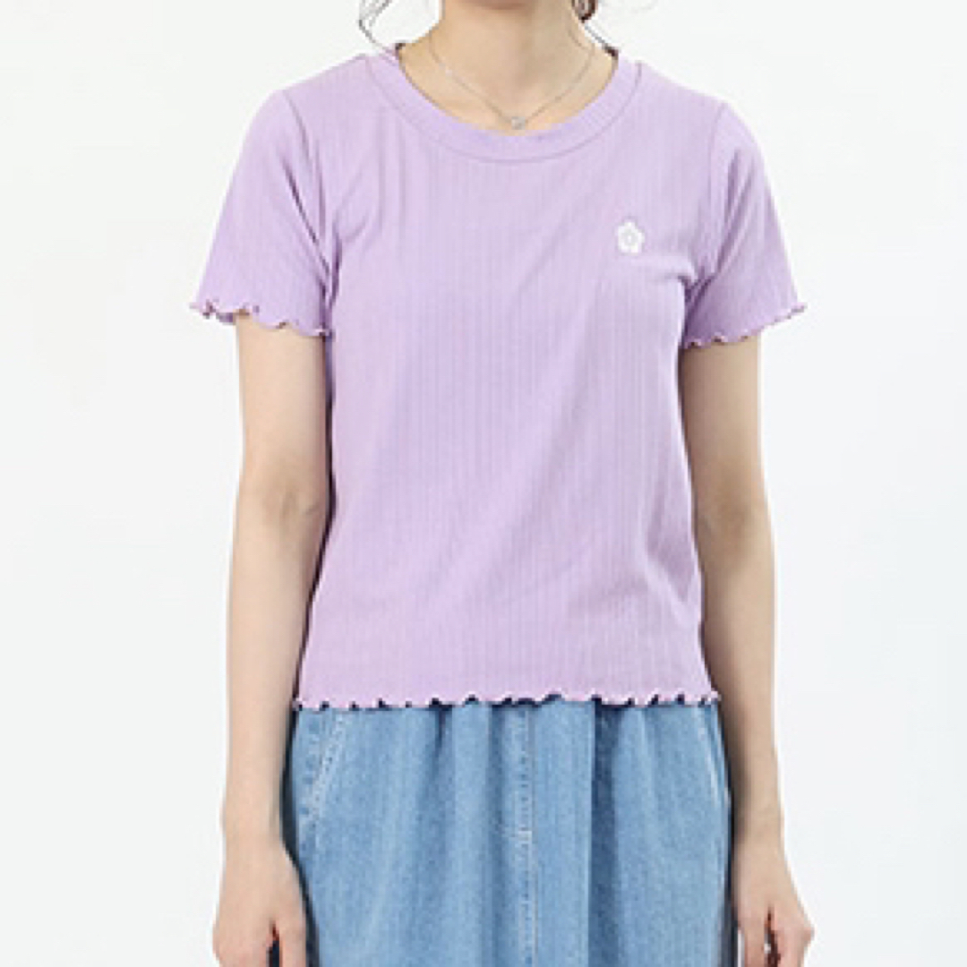 MARY QUANT(マリークワント)のマリークワント　ワンポイントデイジーTシャツ　パープル レディースのトップス(Tシャツ(半袖/袖なし))の商品写真