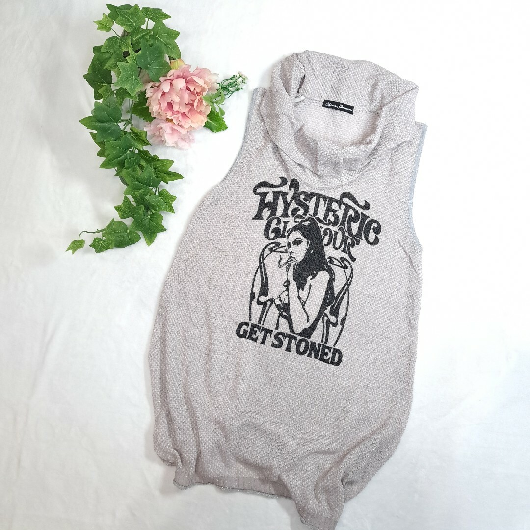 HYSTERIC GLAMOUR(ヒステリックグラマー)の【希少】ヒステリックグラマー ノースリーブ ラメ入り ヒスガール ピンクゴールド レディースのトップス(タンクトップ)の商品写真