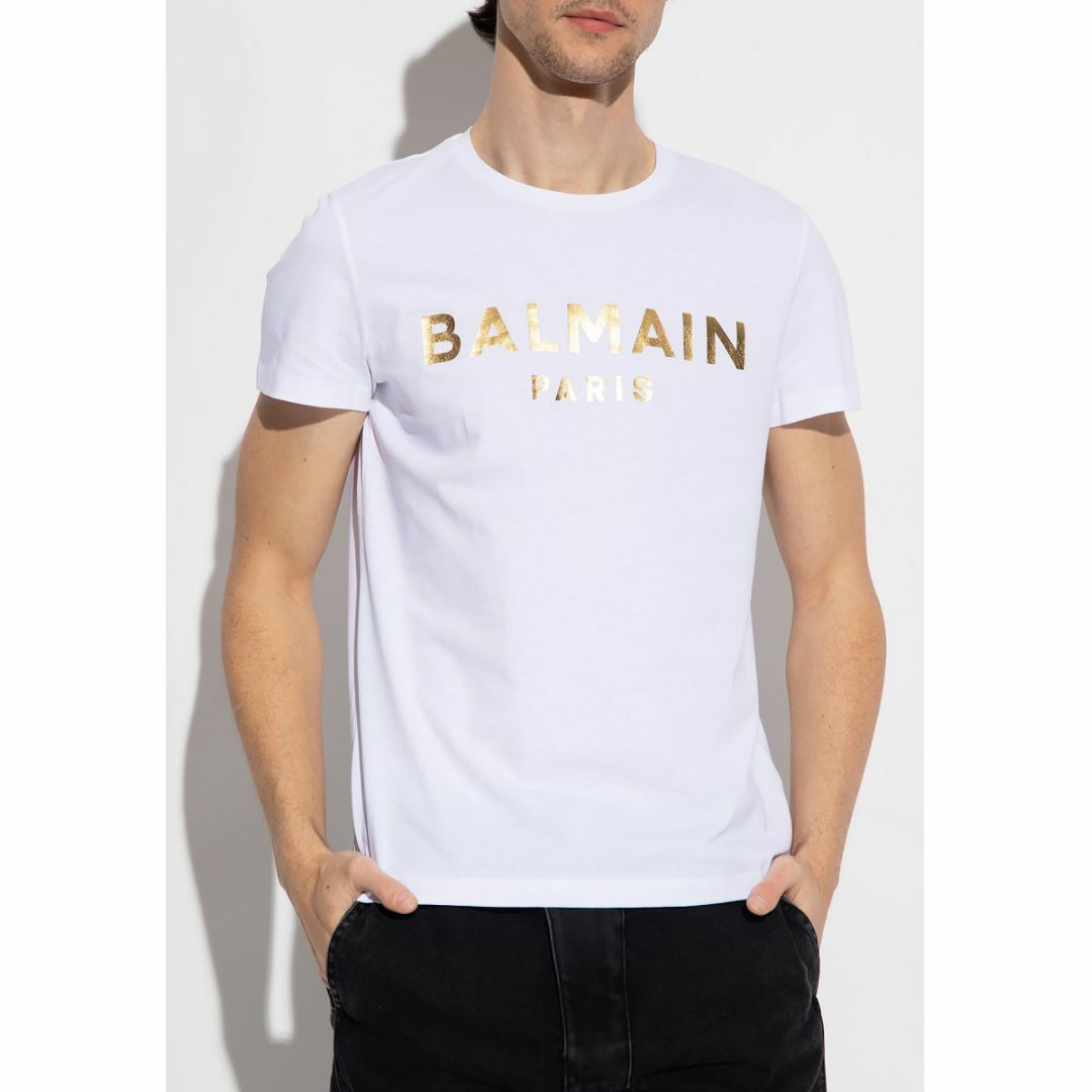 21 BALMAIN ホワイト Tシャツ ロゴ 半袖 size XL 1