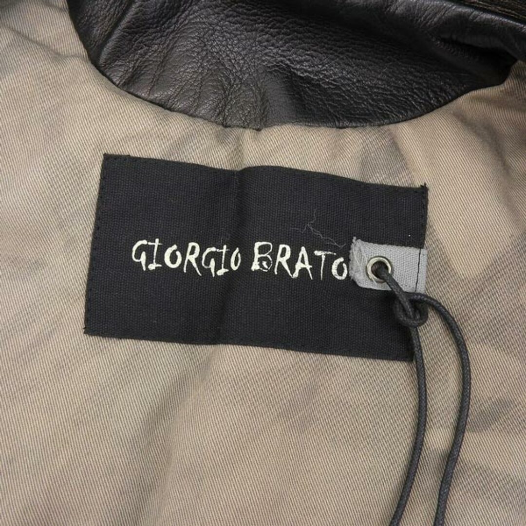 GIORGIO BRATO(ジョルジオブラット)のGiorgio Brato ジョルジオブラット レディース レザー ライダース ジャケット ブラック size40 Y00100 レディースのジャケット/アウター(ライダースジャケット)の商品写真