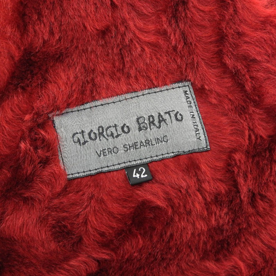 GIORGIO BRATO(ジョルジオブラット)のジョルジオブラット GIORGIO BRATO ムートン ブルゾン レッド レディース size42 Y00186 レディースのジャケット/アウター(ブルゾン)の商品写真