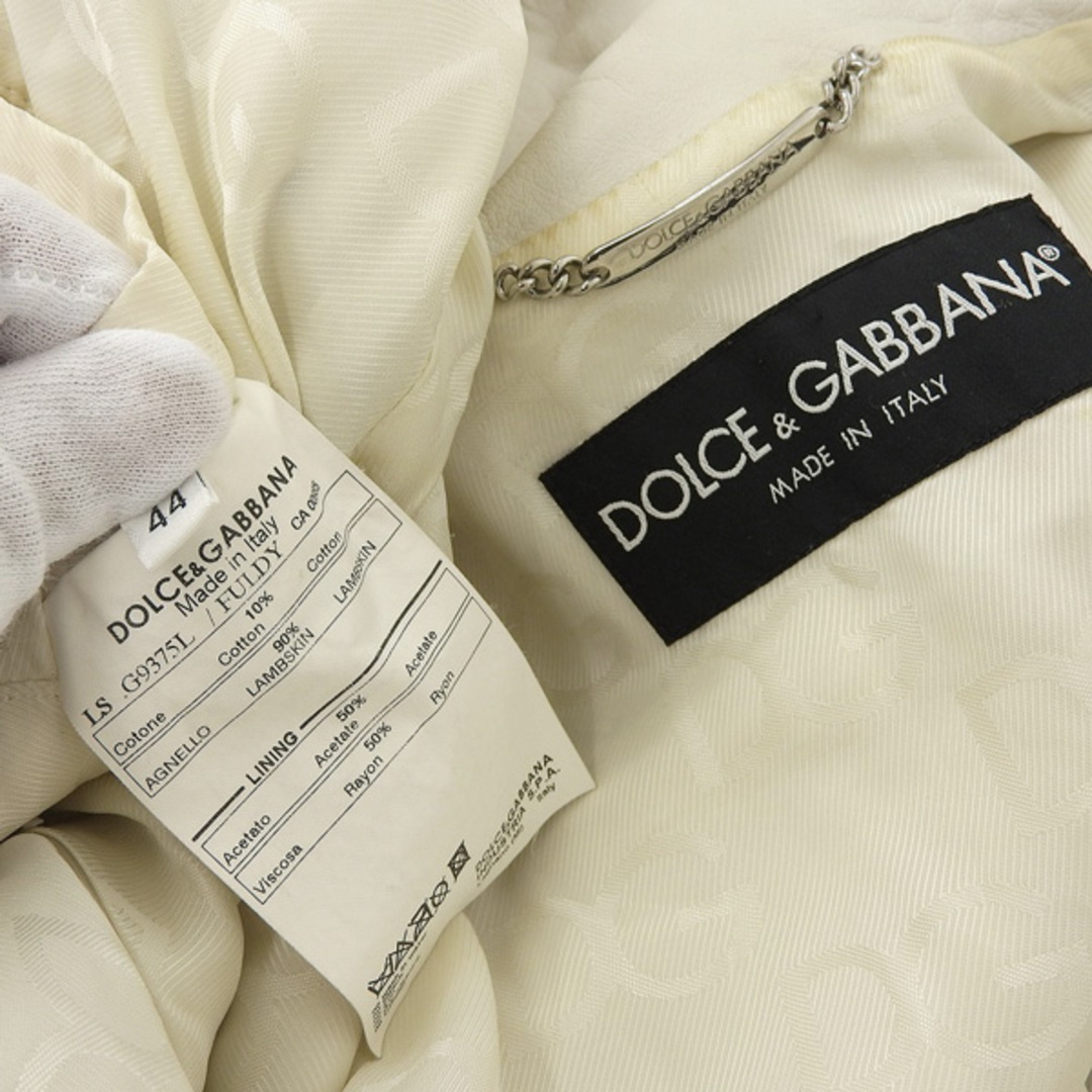 DOLCE&GABBANA(ドルチェアンドガッバーナ)のドルチェ&ガッバーナ Dolce&Gabbana ラムスキン シングルライダースジャケット メンズ size44 Y00196 メンズのジャケット/アウター(ライダースジャケット)の商品写真