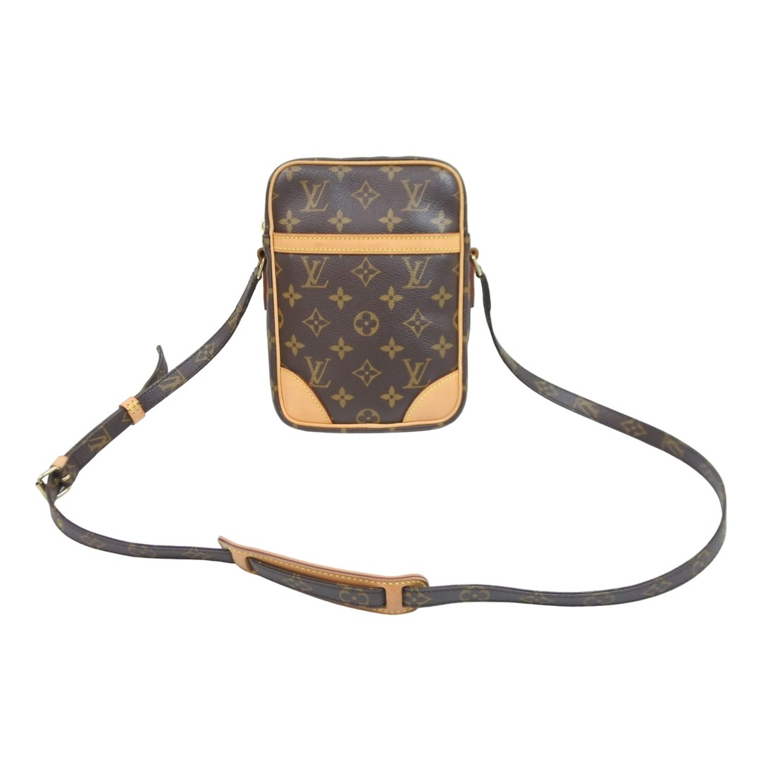 LOUIS VUITTON ルイヴィトン ダヌーブ ショルダーバッグ M45266 PVCコーティングキャンバス ブラウン ゴールド 美品  51992