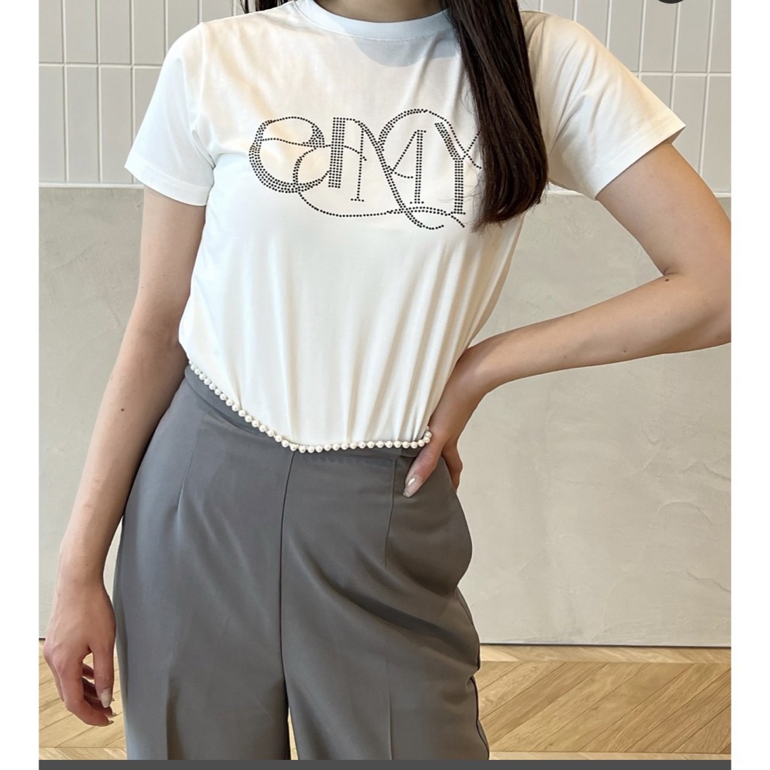 eimy istoire(エイミーイストワール)のeimyロゴパールTシャツ エイミーイストワール レディースのトップス(Tシャツ(半袖/袖なし))の商品写真