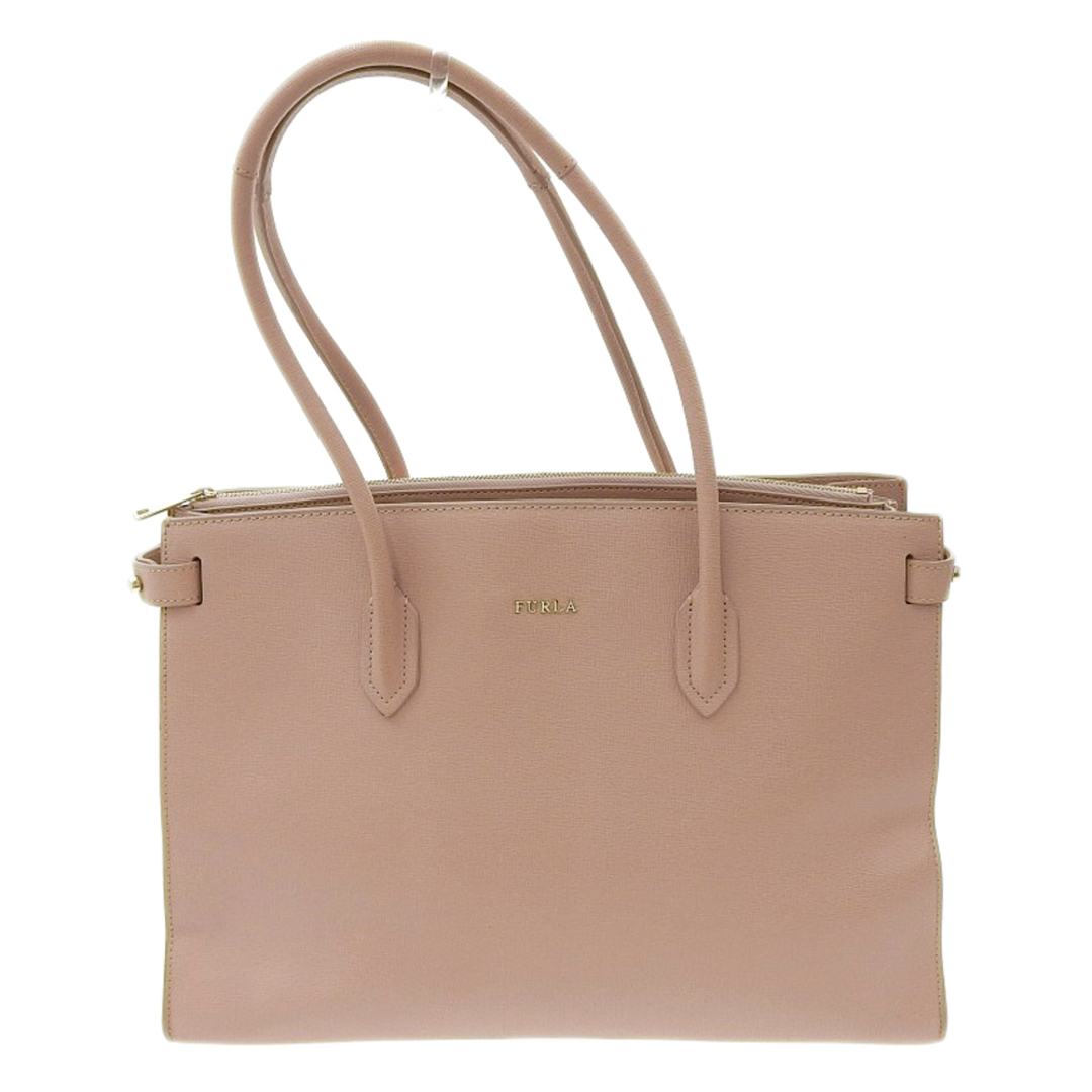 FURLA フルラ レザー ハンドバッグ ピンクベージュ ゴールド金具 Y00370レザーカラー