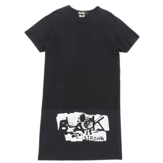 コムデギャルソン(COMME des GARCONS)のブラック コムデギャルソン BLACK COMME des GARCONS コットン ロング丈 Tシャツ メンズ 黒 sizeM Y00417(Tシャツ/カットソー(半袖/袖なし))