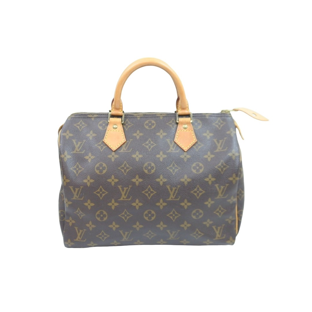 LouisVuitton ルイヴィトン スピーディ30 M41526 モノグラム ボストンバッグ PVCコーティングキャンバス ブラウン 良品  51970ファスナー内側