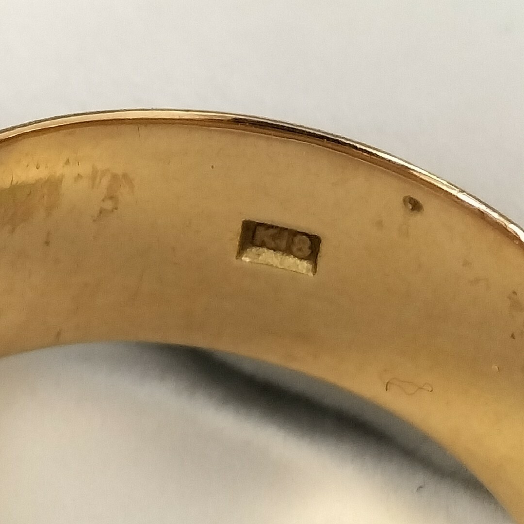 (E71105) K18 18金 リング 指輪 約11号 メンズ メンズのアクセサリー(リング(指輪))の商品写真