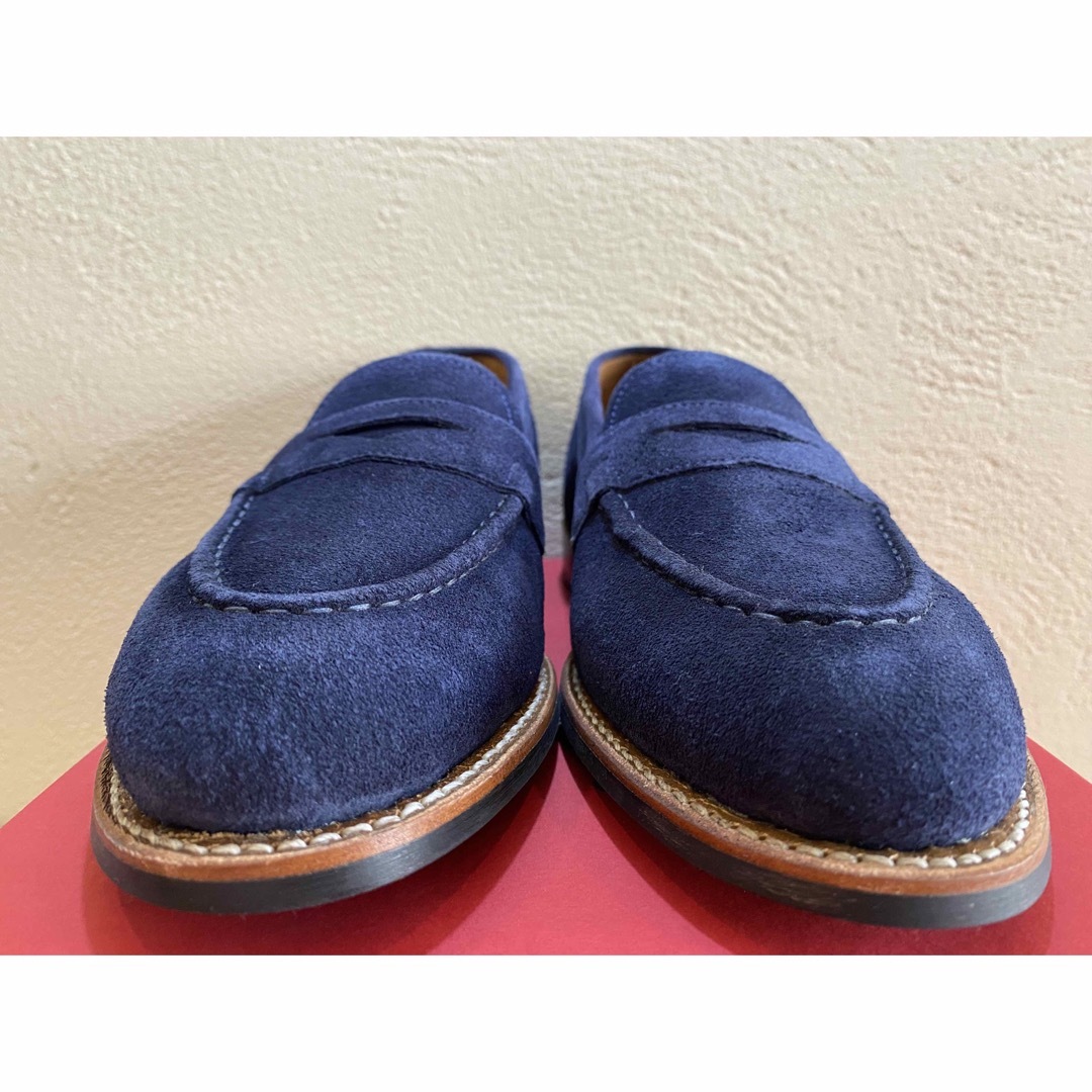 新品 GRENSON グレンソン スエード ペニーローファー サドルストラップアッパースエード