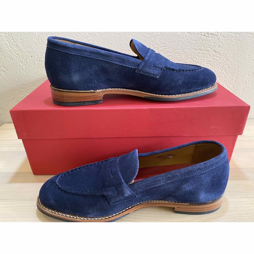 新品 GRENSON グレンソン スエード ペニーローファー サドルストラップ