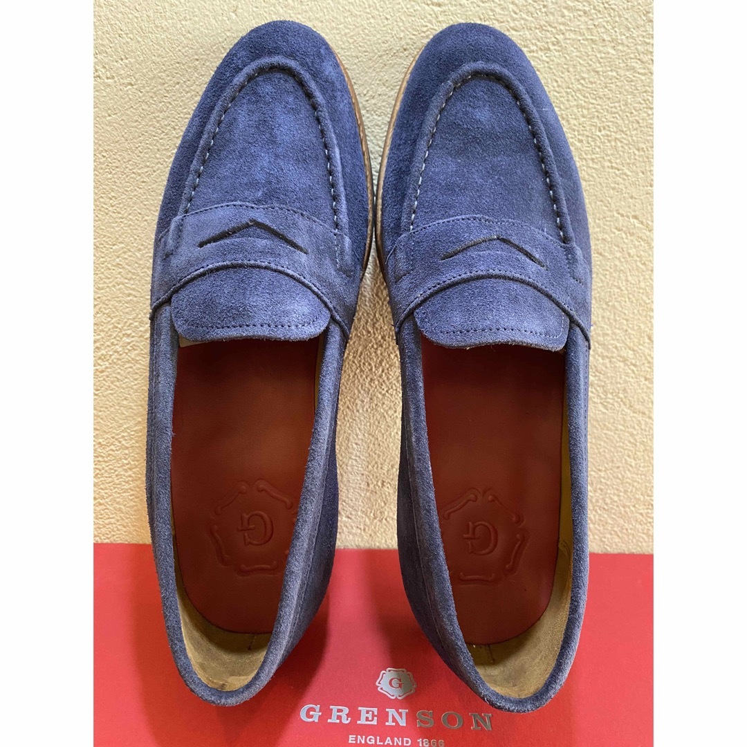 新品 GRENSON グレンソン スエード ペニーローファー サドルストラップ