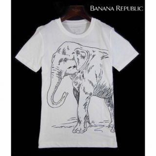 バナナリパブリック(Banana Republic)の【BANANA REPUBLIC】エレファントプリント半袖クルーネックTシャツM(Tシャツ/カットソー(半袖/袖なし))