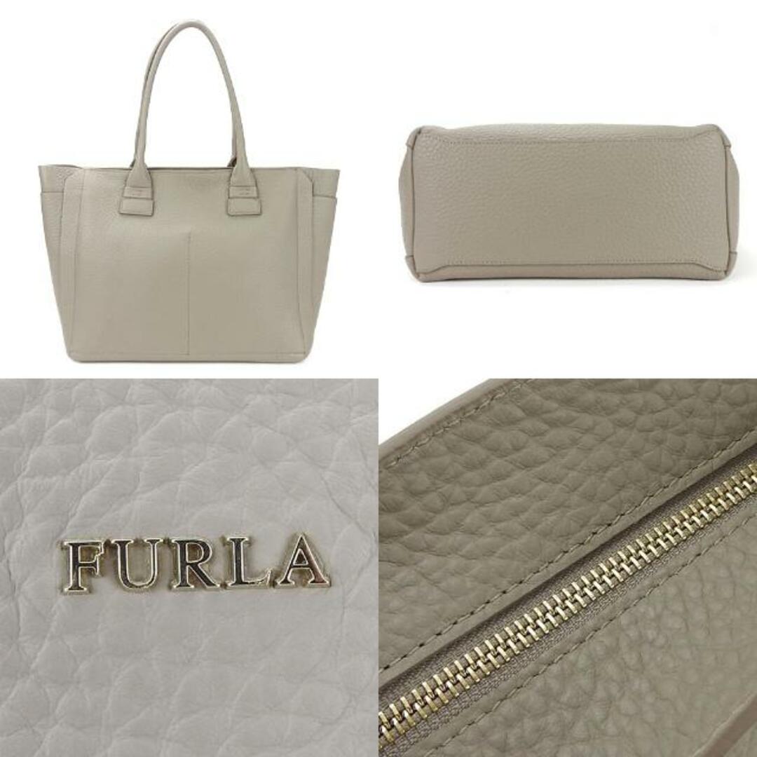 Furla - 【中古】美品 フルラ トートバッグ 肩掛け レザー 革 グレー系