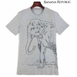 バナナリパブリック(Banana Republic)の【BANANA REPUBLIC】エレファントプリント半袖クルーネックTシャツL(Tシャツ/カットソー(半袖/袖なし))