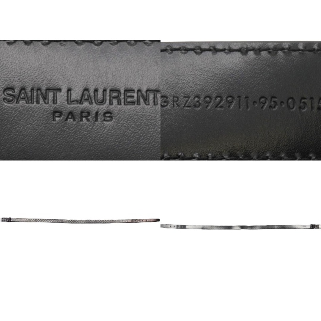 Saint Laurent(サンローラン)のSAINT LAURENT PARIS サンローランパリ スタッズベルト 装飾小物 レザー ブラック シルバー金具 美品 中古 49544 レディースのファッション小物(ベルト)の商品写真